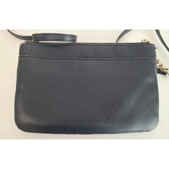 Karl Lagerfeld Black Leather Crossbody Purse With Bow - Picture 5 of 11